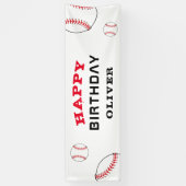 野球ボールスポーツ子供の誕生日パーティー 横断幕 (縦)