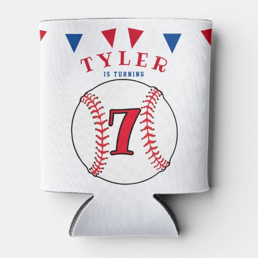 野球ボールスポーツ子供の誕生日パーティー 缶クーラー (正面)