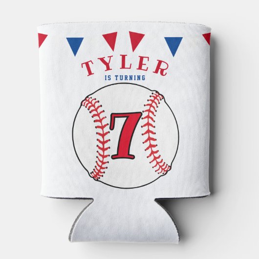 野球ボールスポーツ子供の誕生日パーティー 缶クーラー (裏面)