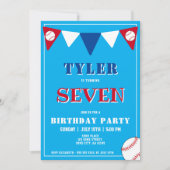 野球ボールスポーツ子供の誕生日 招待状 (正面)