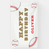 野球ボールスポーツ黒子供誕生日パーティー 横断幕 (縦)