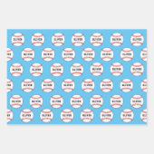 野球ボールパターンキッズ名誕生日ラッピング ラッピングペーパーシート (正面)