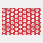 野球ボールパターンキッズ名誕生日ラッピング ラッピングペーパーシート (正面3)