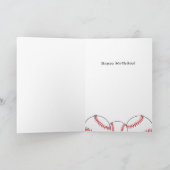 野球ボールフラッグススポーツキッズフォト誕生日 カード (内部)