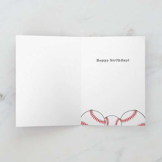 野球ボールフラッグスブルースポーツボーイフォト誕生日 カード (内部)