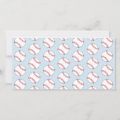 野球ボールブルー誕生日ボーイサンキューカード サンキューカード (裏面)