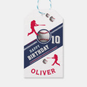 野球ボールプレーヤーをテーマにした誕生日パーティー ギフトタグ (裏面)