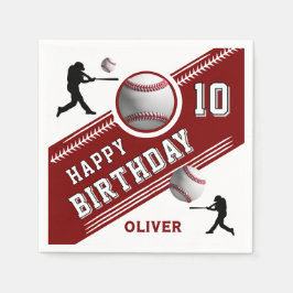 野球ボールプレーヤーをテーマにした誕生日パーティー スタンダードカクテルナプキン