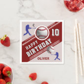 野球ボールプレーヤーをテーマにした誕生日パーティー スタンダードカクテルナプキン (インサイチュ)