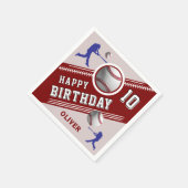 野球ボールプレーヤーをテーマにした誕生日パーティー スタンダードカクテルナプキン (角)