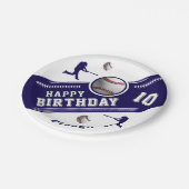 野球ボールプレーヤーをテーマにした誕生日パーティー ペーパープレート (アングル)