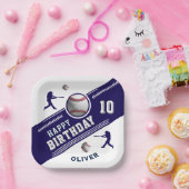 野球ボールプレーヤーをテーマにした誕生日パーティー ペーパープレート (パーティー)