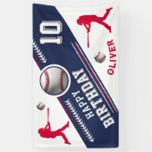 野球ボールプレーヤーをテーマにした誕生日パーティー 横断幕 (縦)