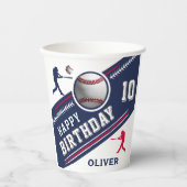 野球ボールプレーヤーをテーマにした誕生日パーティー 紙コップ (正面)