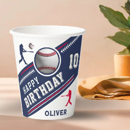 野球ボールプレーヤーをテーマにした誕生日パーティー 紙コップ