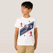 野球ボールプレーヤーをテーマにした誕生日パーティー Tシャツ (正面フル)