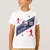 野球ボールプレーヤーをテーマにした誕生日パーティー Tシャツ (正面)