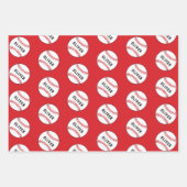 野球ボールプレーヤーキッズネーム誕生日 ラッピングペーパーシート (正面2)