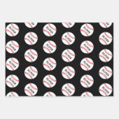 野球ボールプレーヤーキッズネーム誕生日 ラッピングペーパーシート (正面2)