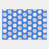 野球ボールプレーヤーキッズネーム誕生日 ラッピングペーパーシート (正面3)