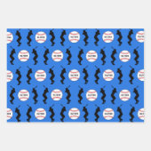 野球ボールプレーヤーキッズネーム誕生日 ラッピングペーパーシート (正面)