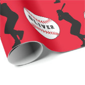 野球ボールプレーヤーキッズネーム誕生日 ラッピングペーパー (ロールコーナー)