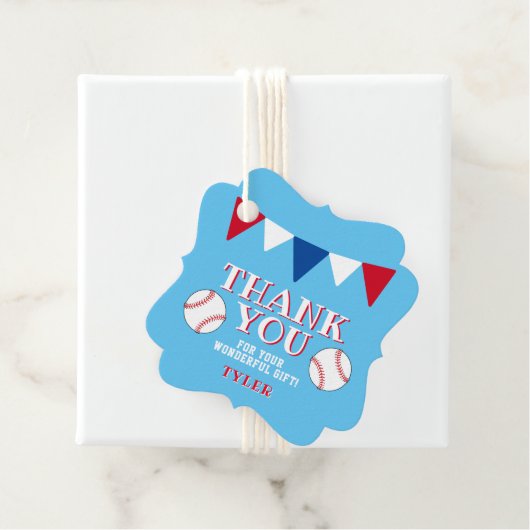 野球ボールボールボールブルー誕生日ありがとう フェイバータグ (インサイチュ)