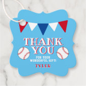 野球ボールボールボールブルー誕生日ありがとう フェイバータグ (正面)