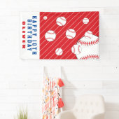 野球ボールボールレッド子供の誕生日パーティー 横断幕 (インサイチュ)