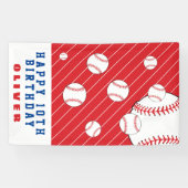 野球ボールボールレッド子供の誕生日パーティー 横断幕 (横)