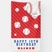 野球ボールボールレッド子供の誕生日パーティー 横断幕 (縦)