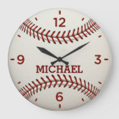 野球ボールモノグラムアクリル壁時計 ラージ壁時計 (正面)