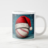 野球ボールレッドサンタハット名クリスマス ジャンボコーヒーマグカップ (右)