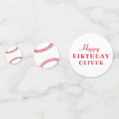 野球ボールレッドスポーツ子供の誕生日パーティー コンフェッティ (正面)