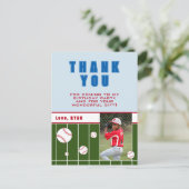 野球ボール子供の誕生日写真ありがとう ポストカード (スタンド正面)