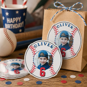 野球ボール子供の誕生日写真 シール