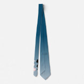 野球ボール選手ブラックシルエットブルー ネクタイ (裏面)