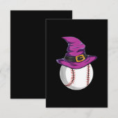 野球ボール魔女ハット – 面白いハロウィーンの衣装 出欠カード (正面/裏面)