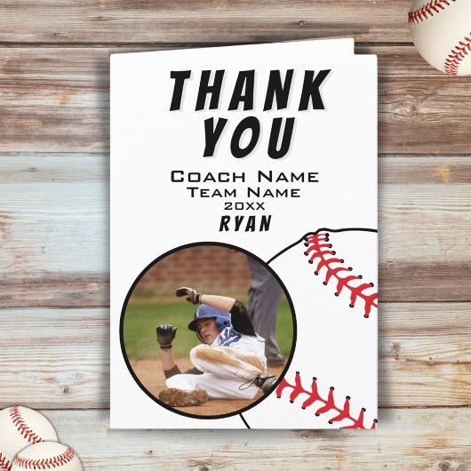 野球ボール サンクス コーチ フォト カード