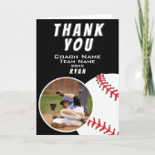 野球ボール ブラック サンクス コーチ フォト カード (正面)