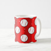 野球ボール – レッドフィールドのシームレスパターン コーヒーマグカップ (正面右)