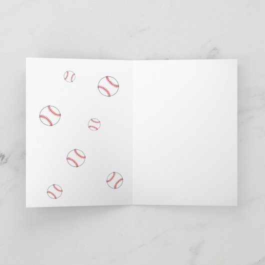 野球ボール 感謝の気持ち 監督 フォトカード サンキューカード (内部)