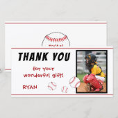 野球ボール 誕生日 ありがとう 子供 フォトカード サンキューカード (正面/裏面)