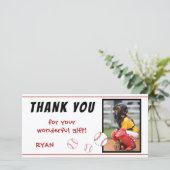 野球ボール 誕生日 ありがとう 子供 フォトカード サンキューカード (スタンド正面)