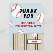 野球ボール 誕生日 子ども サンキューカード (正面/裏面)