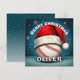 野球ボール 赤いサンタ帽子 名前 クリスマス