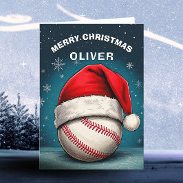 野球ボール 赤いサンタ帽子 名前 クリスマス