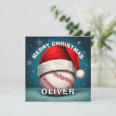 野球ボール 赤いサンタ帽 名前 クリスマス (スタンド正面)