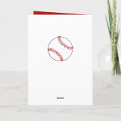 野球ボール 赤 ありがとう コーチ フォト サンキューカード (裏面)