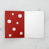 野球ボール 赤 ありがとう コーチ フォト サンキューカード (内部)